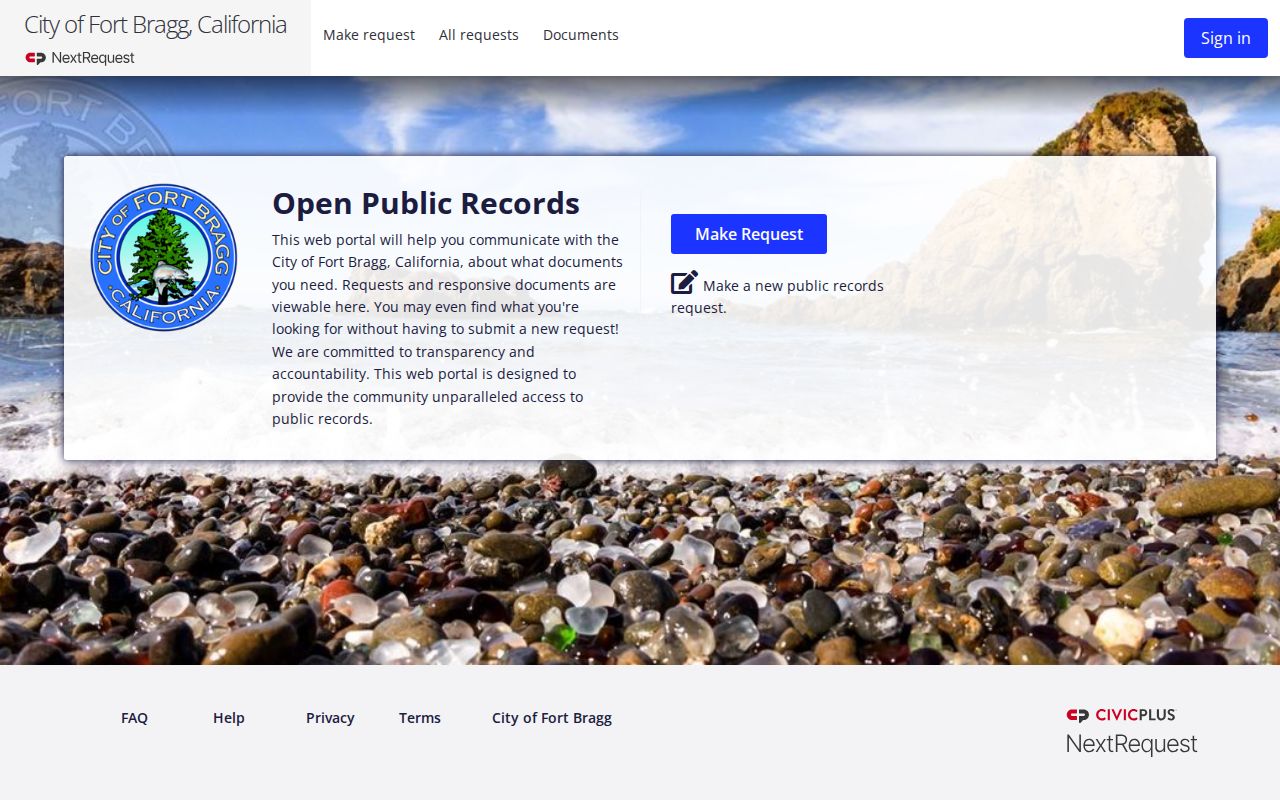 Mendocino County arrest record request portal